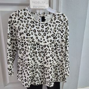 Rachel Zoe Kids Black and White Leopard Long Sleeve Top & Faux Leather Leggins